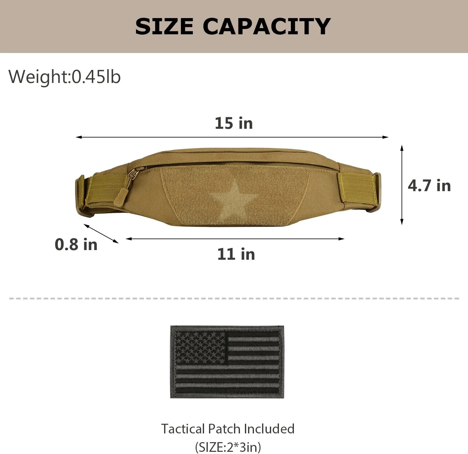 Tactical Fanny Pack for Men Running Belt Small Military Waist Bag for Travel Hiking Climbing Fishing, Black Camo