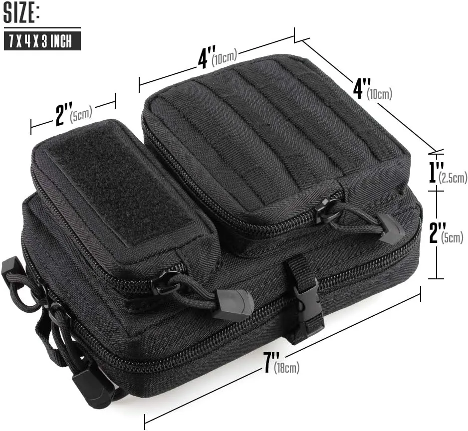 Tactical Molle Utility Pouch, EDC Tool Pouch Tactical Phone Pouches Mini Waist Pouches Medical EDC IFAK Pack Mini Design of 3-Day Backpack