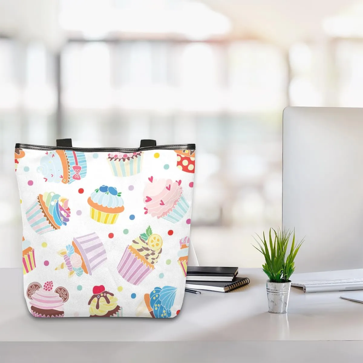 Tavisto Canvas Tote Bag,Blue Sky Peach Blossom Grocery Shopping Bags 11"x13.6"x4" Durable