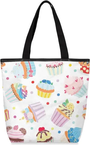 Tavisto Canvas Tote Bag,Blue Sky Peach Blossom Grocery Shopping Bags 11"x13.6"x4" Durable