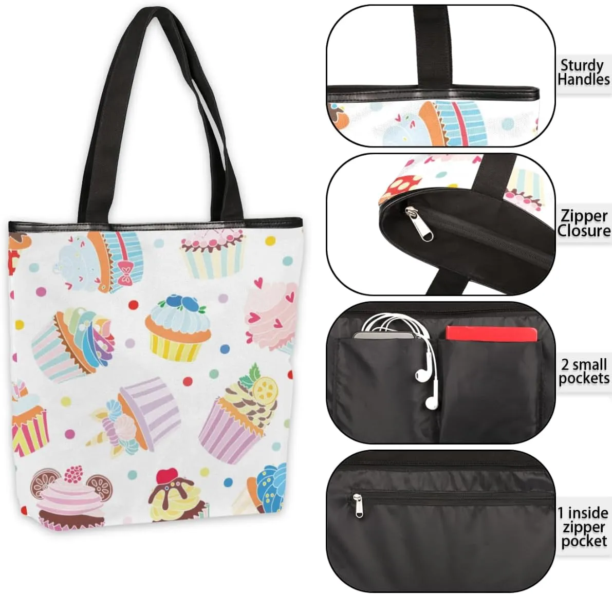Tavisto Canvas Tote Bag,Blue Sky Peach Blossom Grocery Shopping Bags 11"x13.6"x4" Durable