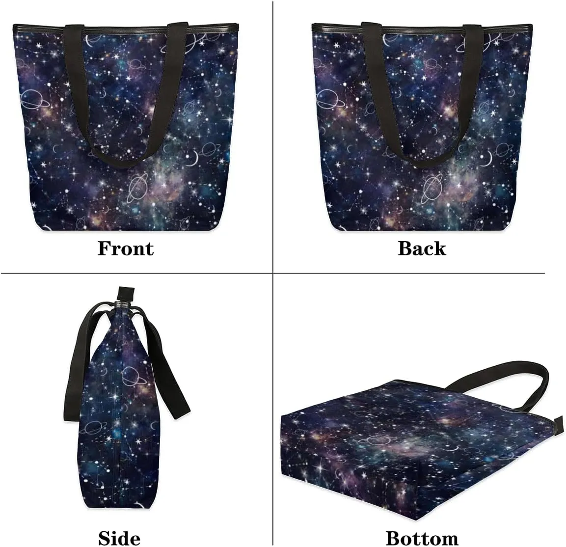 Tavisto Canvas Tote Bag,Nerdy Frog Grocery Shopping Bags 11"x13.6"x4" Durable