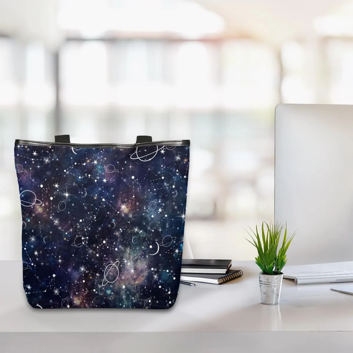 Tavisto Canvas Tote Bag,Nerdy Frog Grocery Shopping Bags 11"x13.6"x4" Durable