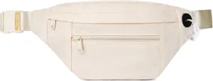 Telena Crossbody Fanny Pack for Women Men Fashion Waist Pack Belt Bag with 4-Zipper Pockets for Hiking Running Travel, Beige