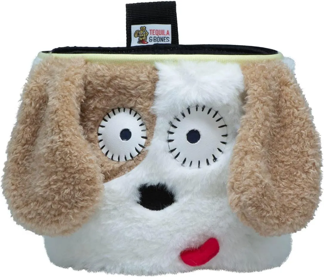 Tequila&Bones Dog Treat Bag Training Pouch, Hands-Free Dog Treat Pouch, Dog Walking Pouch, Waist Bag | Washable Inner Bag | with Belt, Clip & Drawstring Closure (Whiskey)