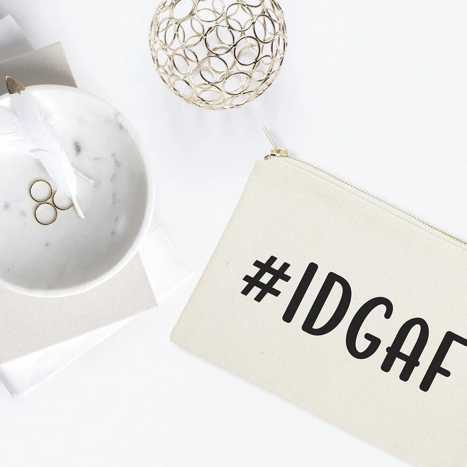 The Cotton & Canvas Co. #IDGAF Cosmetic Bag and Travel Make Up Pouch