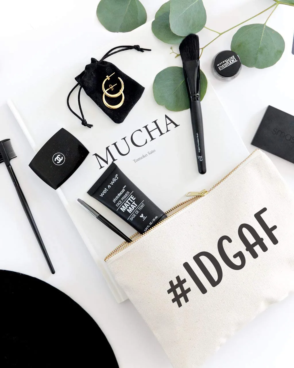 The Cotton & Canvas Co. #IDGAF Cosmetic Bag and Travel Make Up Pouch