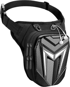 Thigh Bag with Leg Strap, Motorcycle Leg Bag Water-Resistant, Drop Leg Bag for Men Women, Sturdy EVA Drop Leg Pouch, Expandable Storage Hip Equipment Bag for Cycling Hiking Climbing Fishing