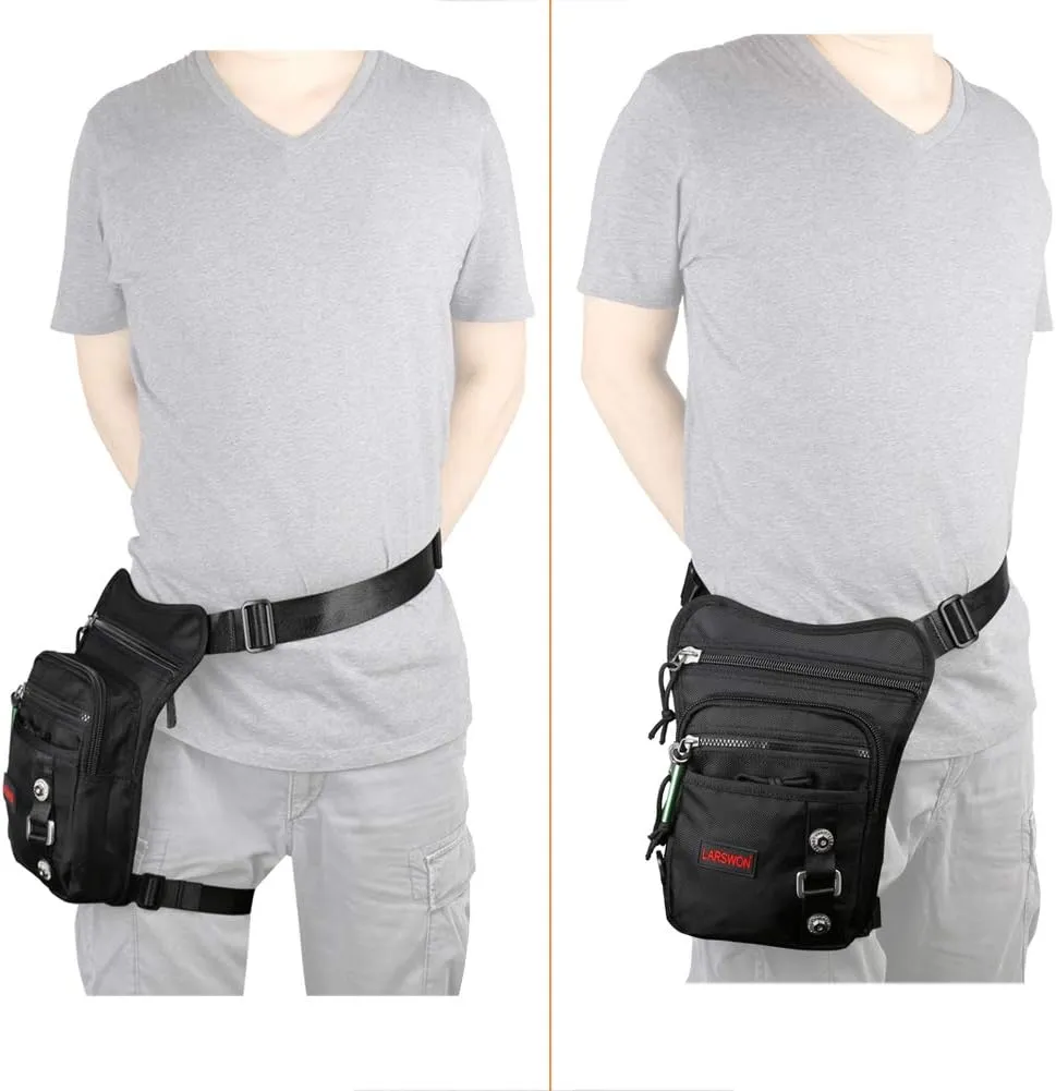 Thigh Pack, Larswon Leg Bag Thigh Pouch Bag Tactical Waist Bag Motorcycle Bag Waterproof