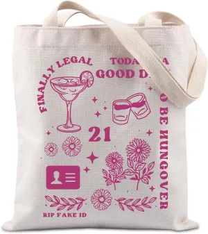 TIIMG 21st Birthday Gifts 21st Birthday Tote Bag 21 Years Old Gift Finally Legal 21st Party Favors Bag