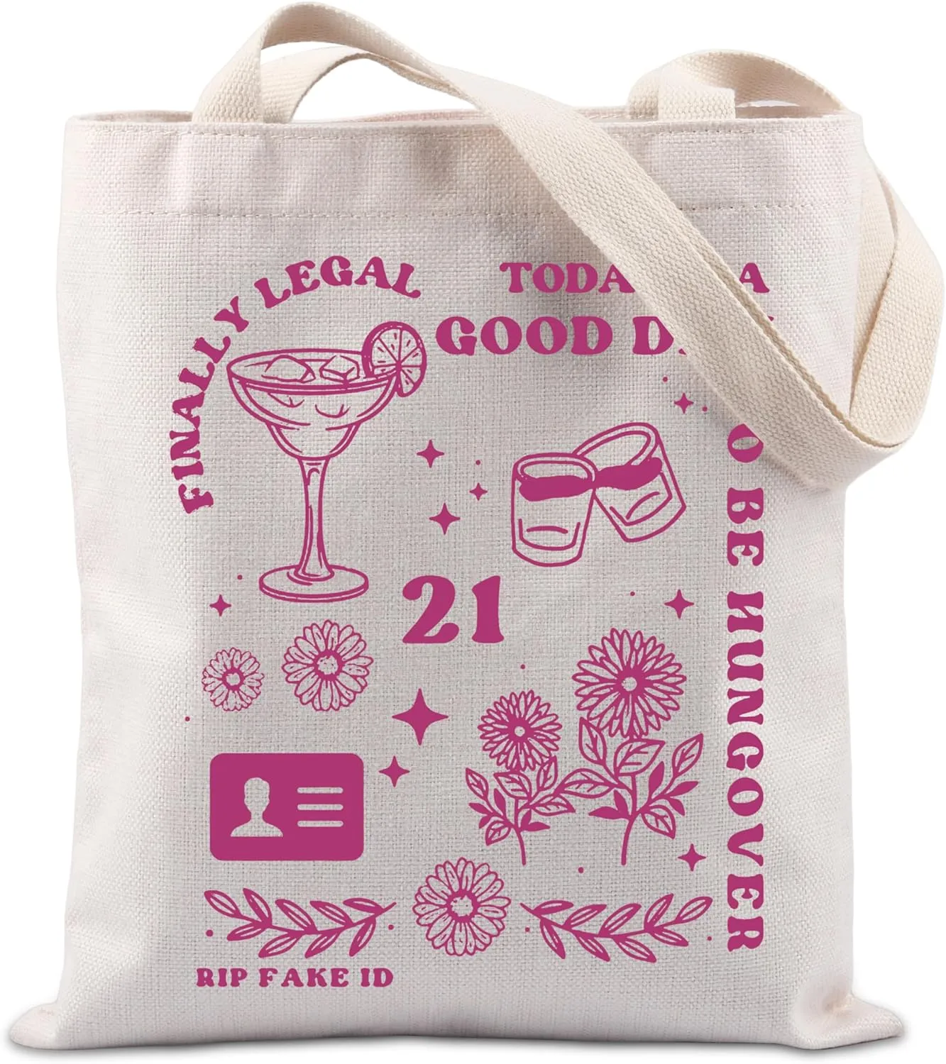 TIIMG 21st Birthday Gifts 21st Birthday Tote Bag 21 Years Old Gift Finally Legal 21st Party Favors Bag
