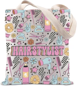 TIIMG Hair Stylist Tote Bag Hairdresser Gift Cosmetology Graduation Gift Hair Barber Shoulder Bag