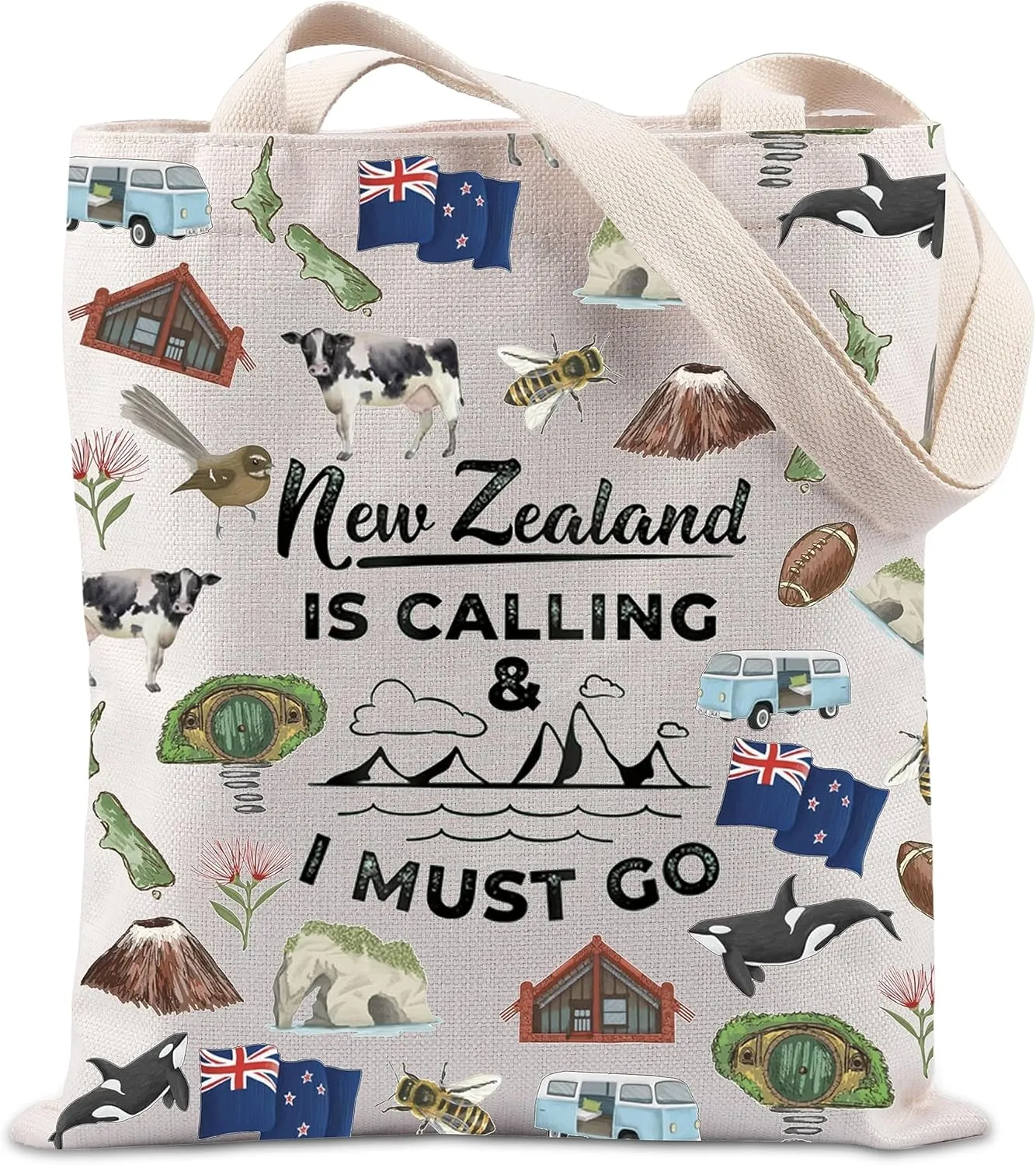 TIIMG New Zealand Inspired Gift Lover Tote Bag - New Zealand Is Calling And I Must Go