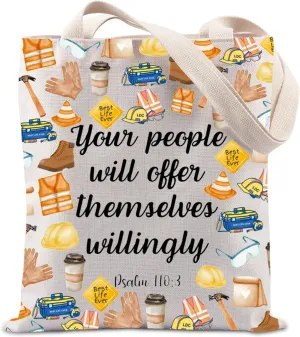 TIIMG Offer Themselves Willingly Gift Religion Jesus Gift JW Pioneer Gift Jehovah's Witnesses Gift Tote Bag
