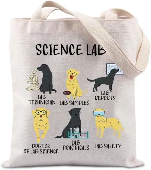 TIIMG Science Gift Labrador Retriever Gift Scientist Gift Lab Laboratory Science Gift Lab Dog Tote Bag