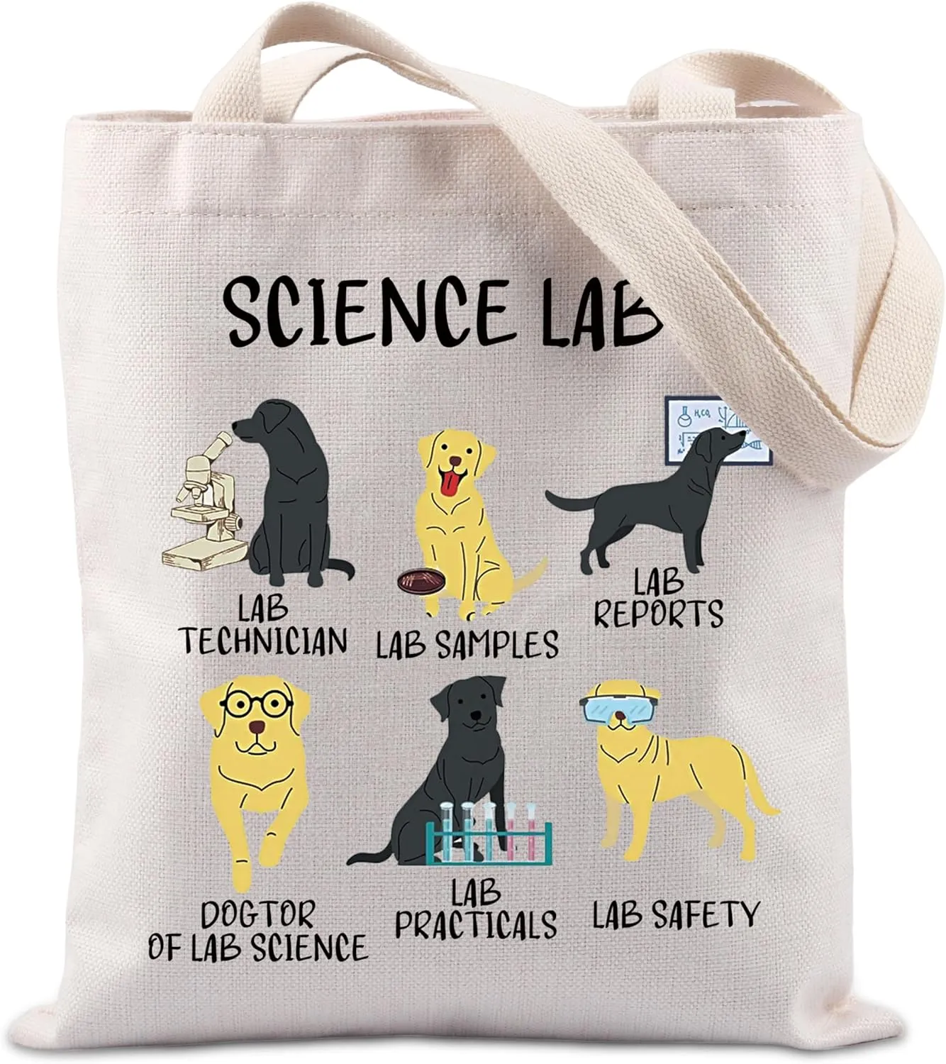 TIIMG Science Gift Labrador Retriever Gift Scientist Gift Lab Laboratory Science Gift Lab Dog Tote Bag