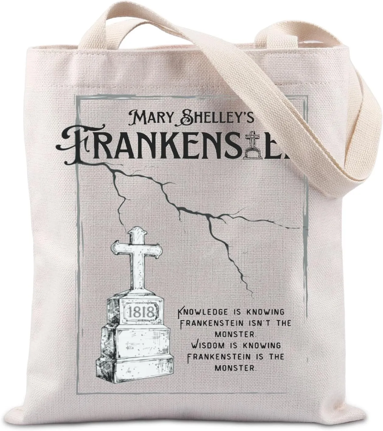 TIIMG Tombstone Lightning Gift Book Lover Gift Novel Literature Lover Tote Bag