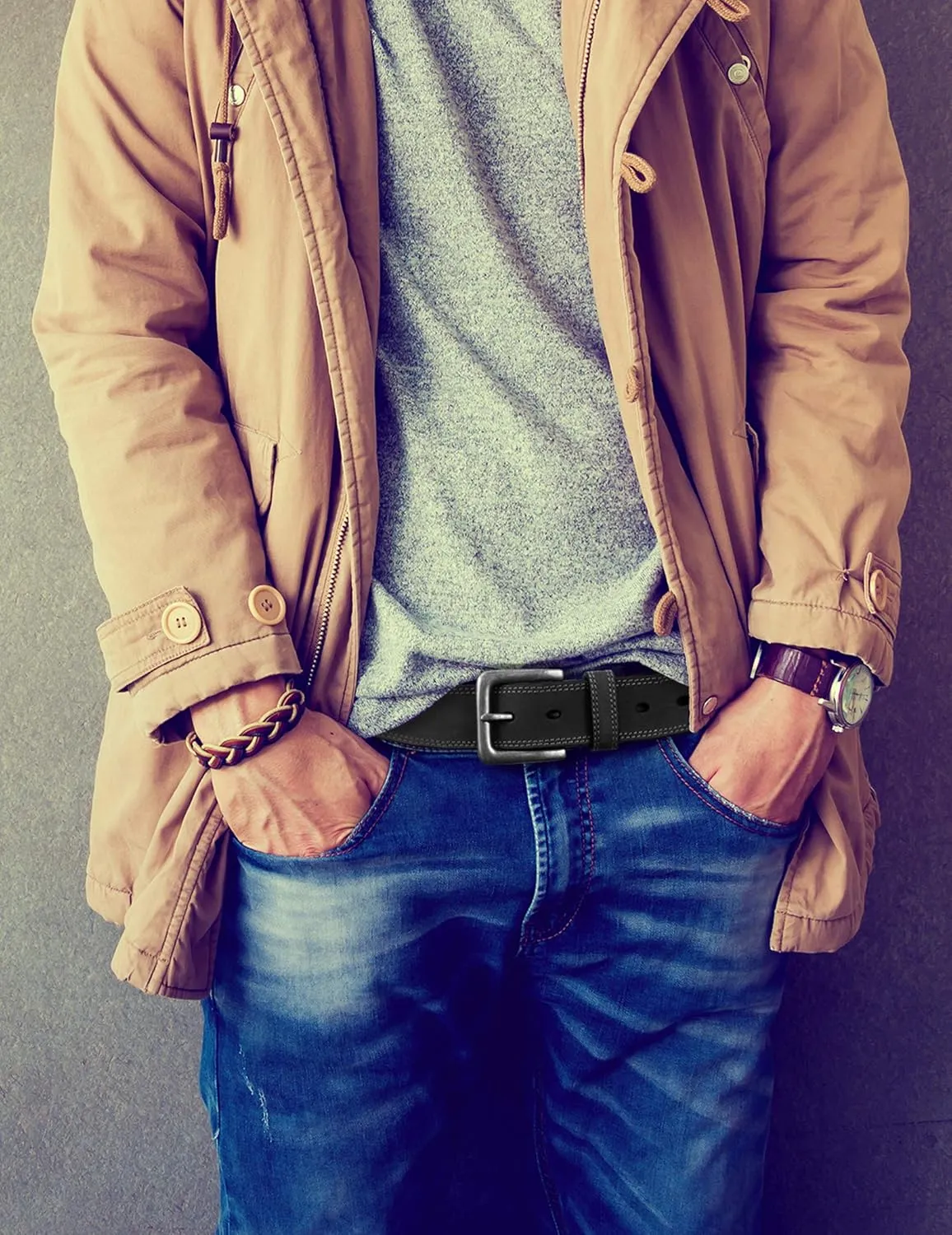 Timberland mens Classic Leather Jean Belt 1.4 Inches Wide