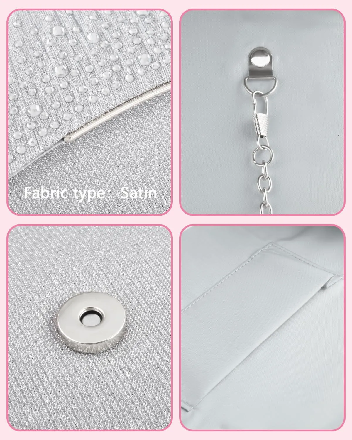 TINDTOP Clutch Purses for Women, Formal Evening Bags Suede Shoulder Envelope Party Handbags Wedding Cocktail Prom Clutches