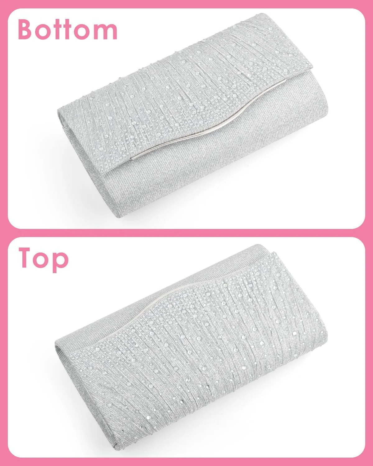 TINDTOP Clutch Purses for Women, Formal Evening Bags Suede Shoulder Envelope Party Handbags Wedding Cocktail Prom Clutches