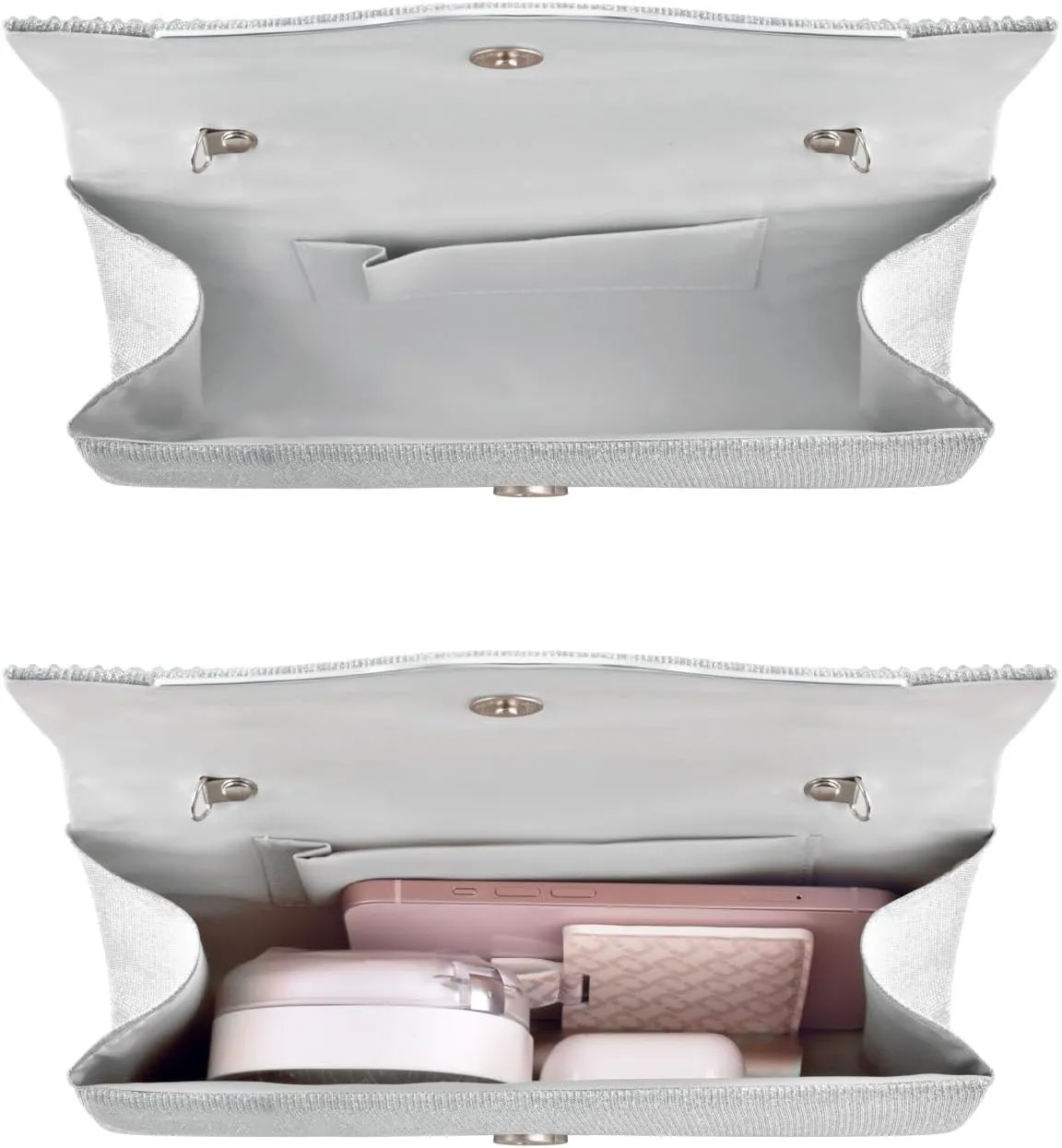 TINDTOP Clutch Purses for Women, Formal Evening Bags Suede Shoulder Envelope Party Handbags Wedding Cocktail Prom Clutches