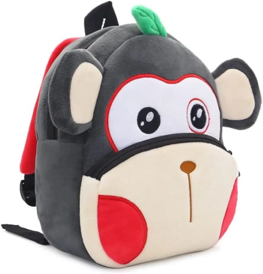 Toddler Backpack for Boys and Girls, Cute Soft Plush Animal Cartoon Mini Backpack Little For Kids 2-6 Years (monkey)