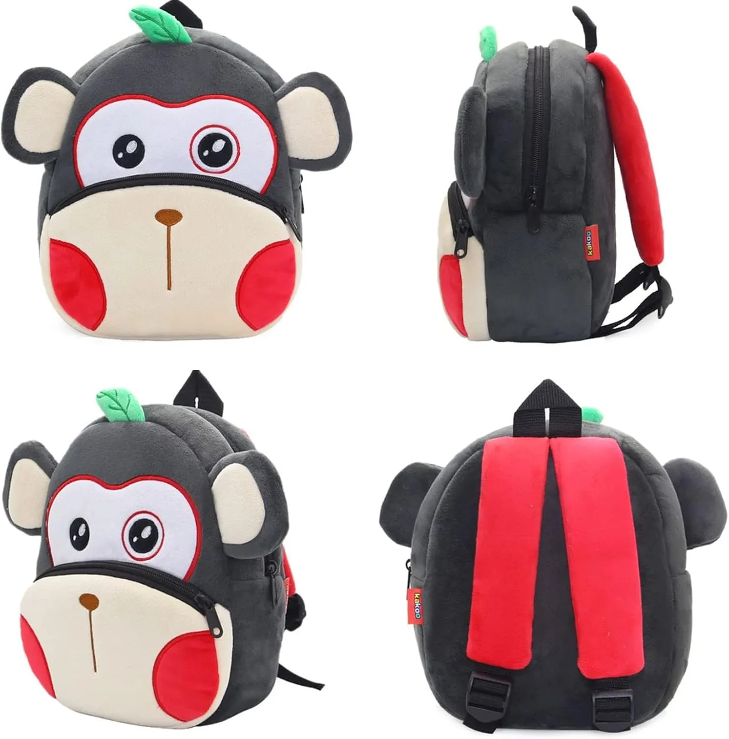 Toddler Backpack for Boys and Girls, Cute Soft Plush Animal Cartoon Mini Backpack Little For Kids 2-6 Years (monkey)