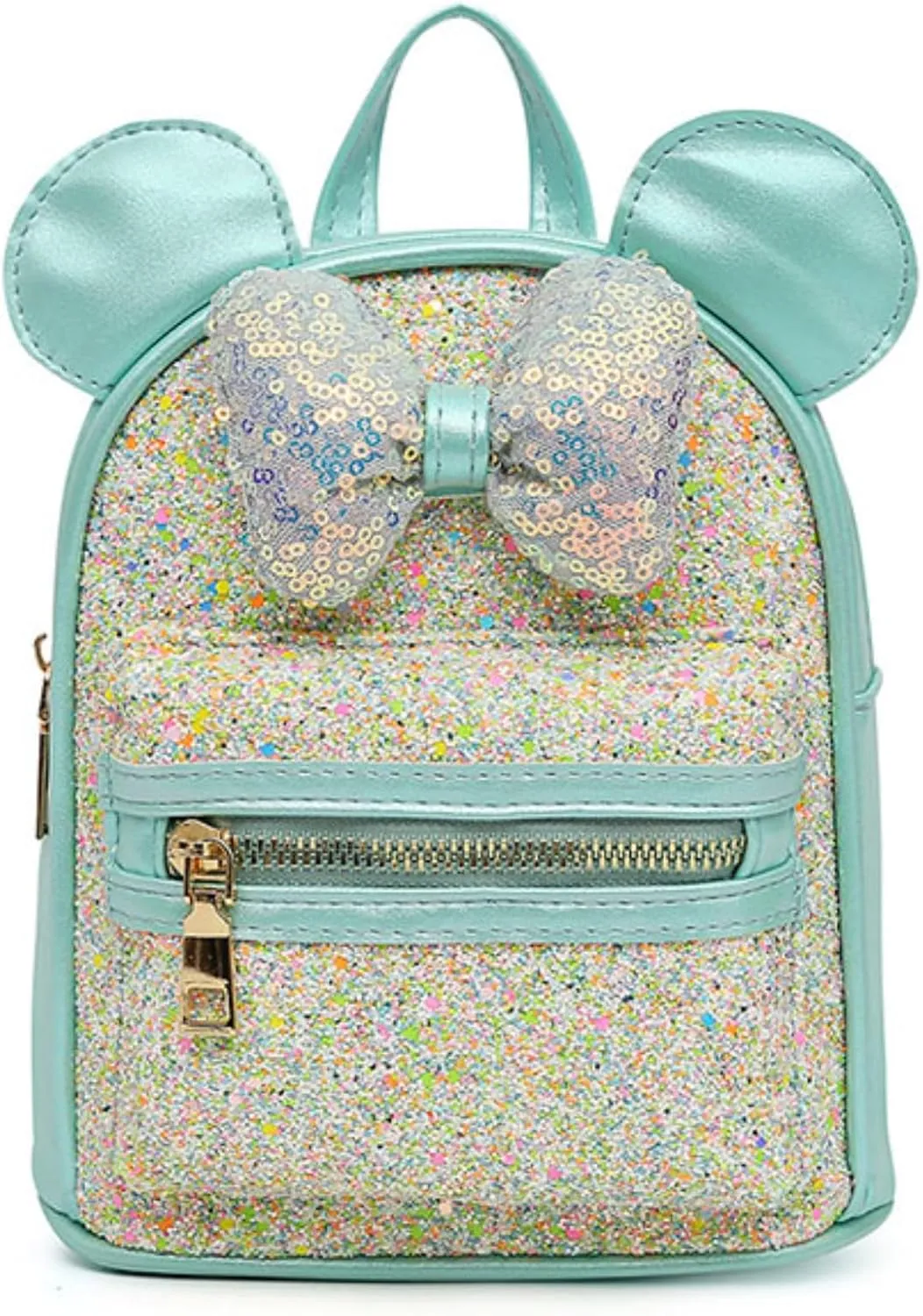 Toddler Girls Bling Glitter Bowknot Backpack Kindergarten Preschool Mini Backpack Kids Children Satchel Purses Daypack (green)
