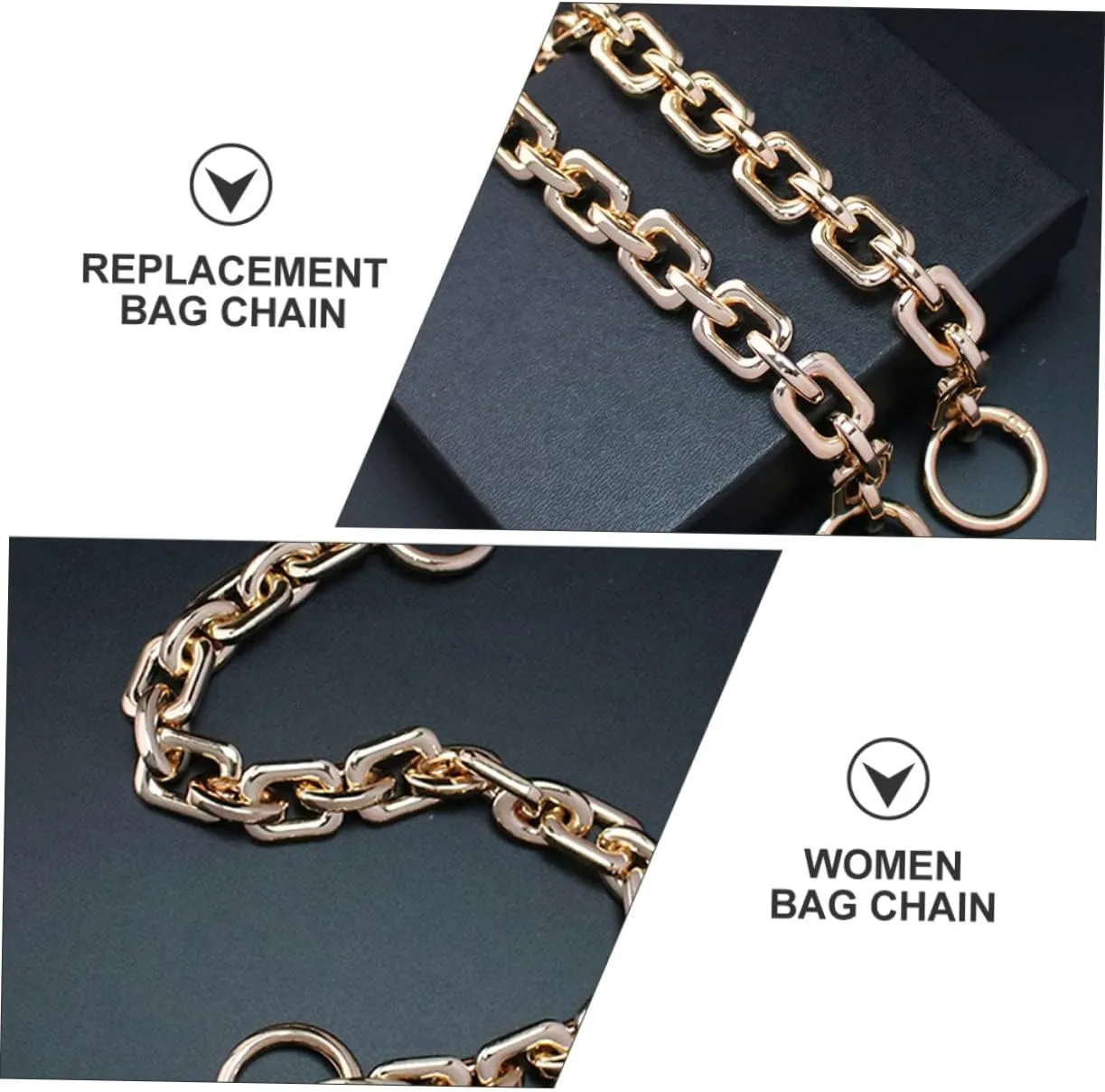 Tofficu Replacement Bag Chain Zinc Alloy Chain Fashion Handbag Strap for Women