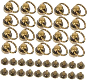 TOKIDNY 20 Sets Belt Ring Monk Buckle Silver Purses Push Button Wallet Belt Screw Rivets Buttons for Crafts Studs for D Rings for Purse Black Screws Belt Screws Copper