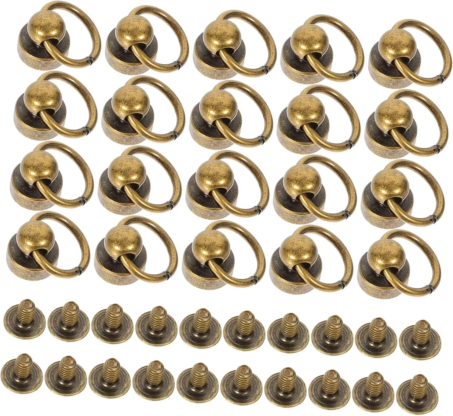 TOKIDNY 20 Sets Belt Ring Monk Buckle Silver Purses Push Button Wallet Belt Screw Rivets Buttons for Crafts Studs for D Rings for Purse Black Screws Belt Screws Copper