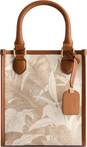 Tommy Bahama Women's Tote Bag, North South Travel Purse Handbag with Adjustable Shoulder Strap and Leather Trim