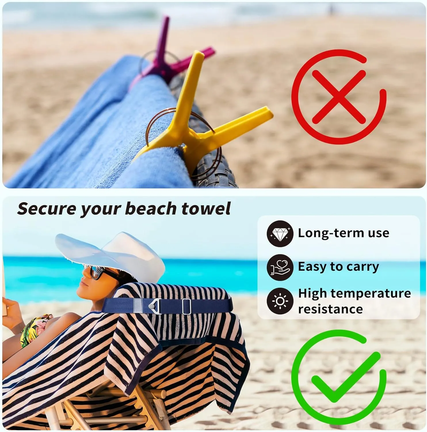 TOOVREN 2-in-1 Luggage Straps Add a Bag Bungees Travel Belt for Luggage Strap for Backpack Attachment Over Handle Carry On Bag Adjustable Elastic Suitcases Belt Travel Accessories Blue