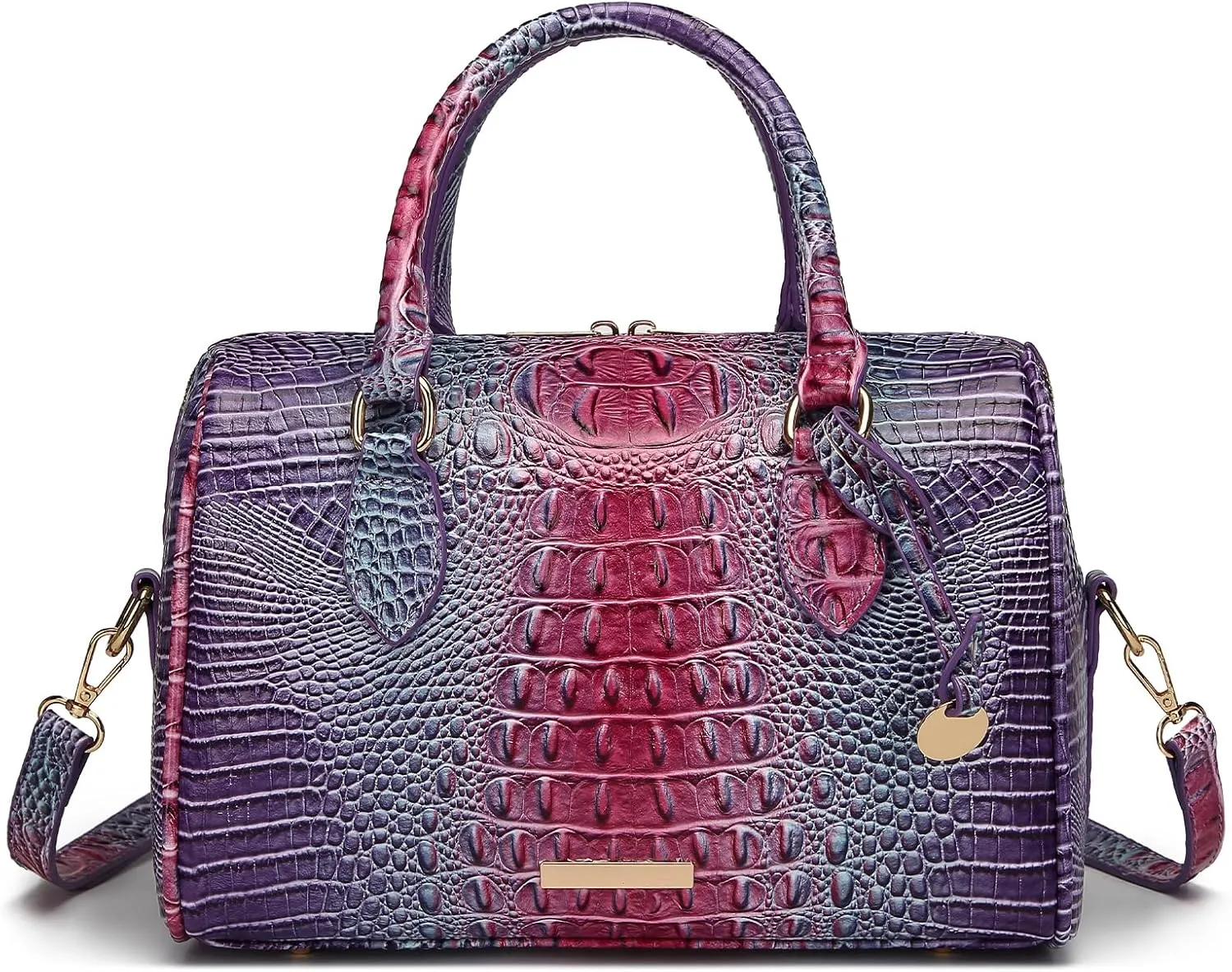 Top-Handle Crocodile Purses For Women Crossbody Leather Bags Trendy Large Capacity Tote with Shoulder Strap