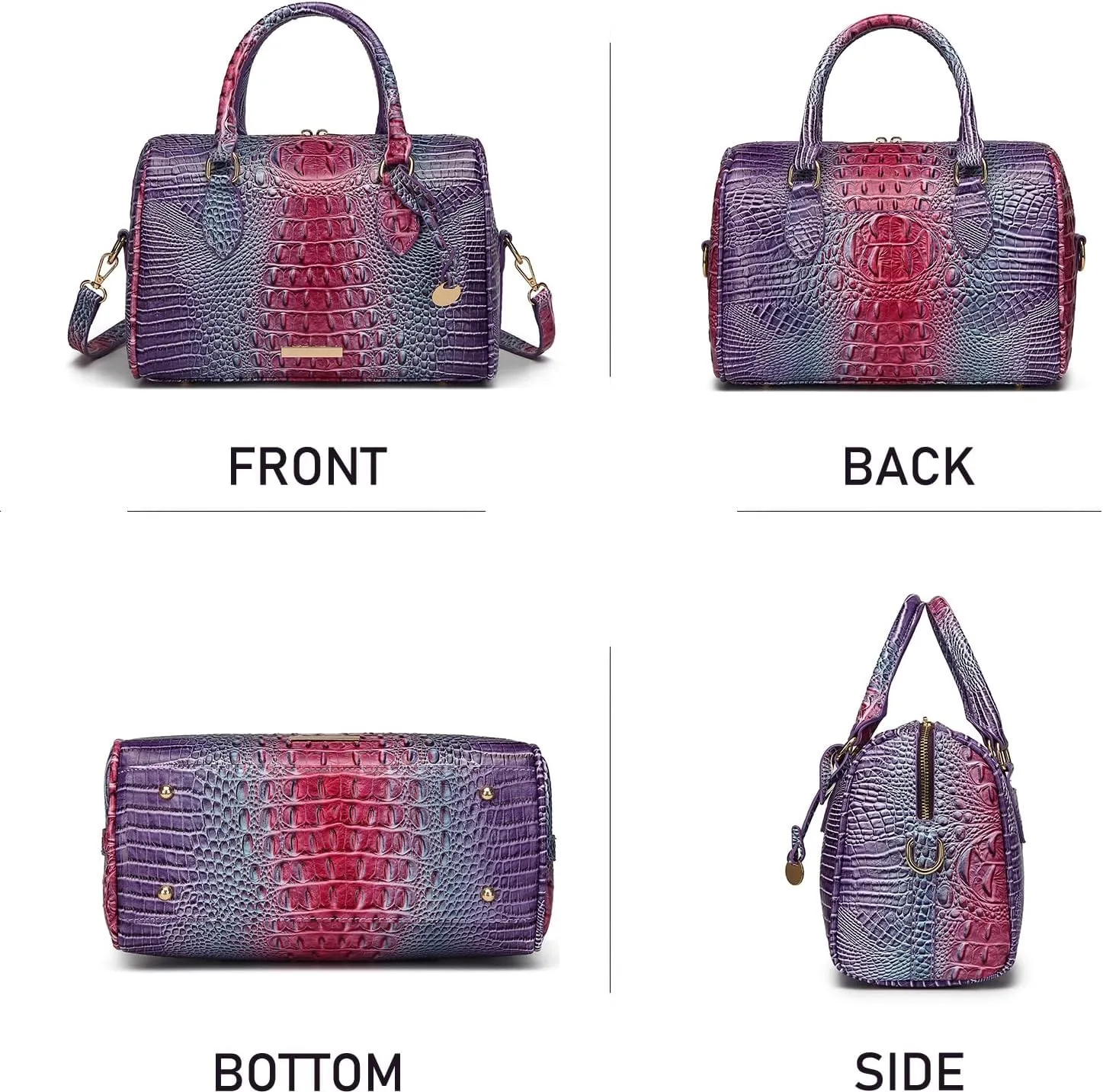 Top-Handle Crocodile Purses For Women Crossbody Leather Bags Trendy Large Capacity Tote with Shoulder Strap
