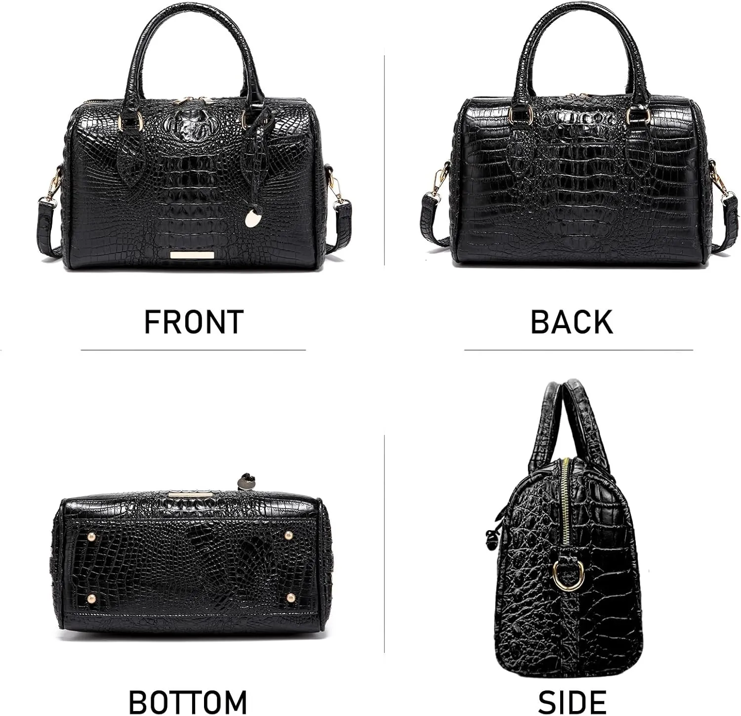 Top-Handle Crocodile Purses For Women Crossbody Leather Bags Trendy Large Capacity Tote with Shoulder Strap