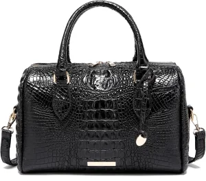 Top-Handle Crocodile Purses For Women Crossbody Leather Bags Trendy Large Capacity Tote with Shoulder Strap