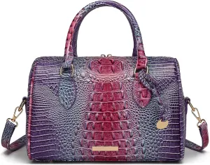 Top-Handle Crocodile Purses For Women Crossbody Leather Bags Trendy Large Capacity Tote with Shoulder Strap