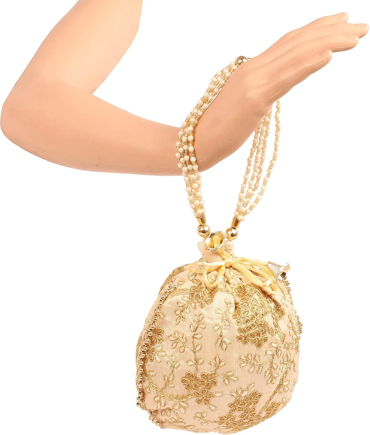 Touchstone Traditional Indian Hand Embroidered Jewelry Sweet Distribution Drawstring Fancy Colourful Purses Pouch for Women.