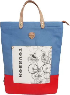 TOURBON Canvas Bike Pannier Laptop Backpack Bicycle Rear Rack Bag Hanbag for Women