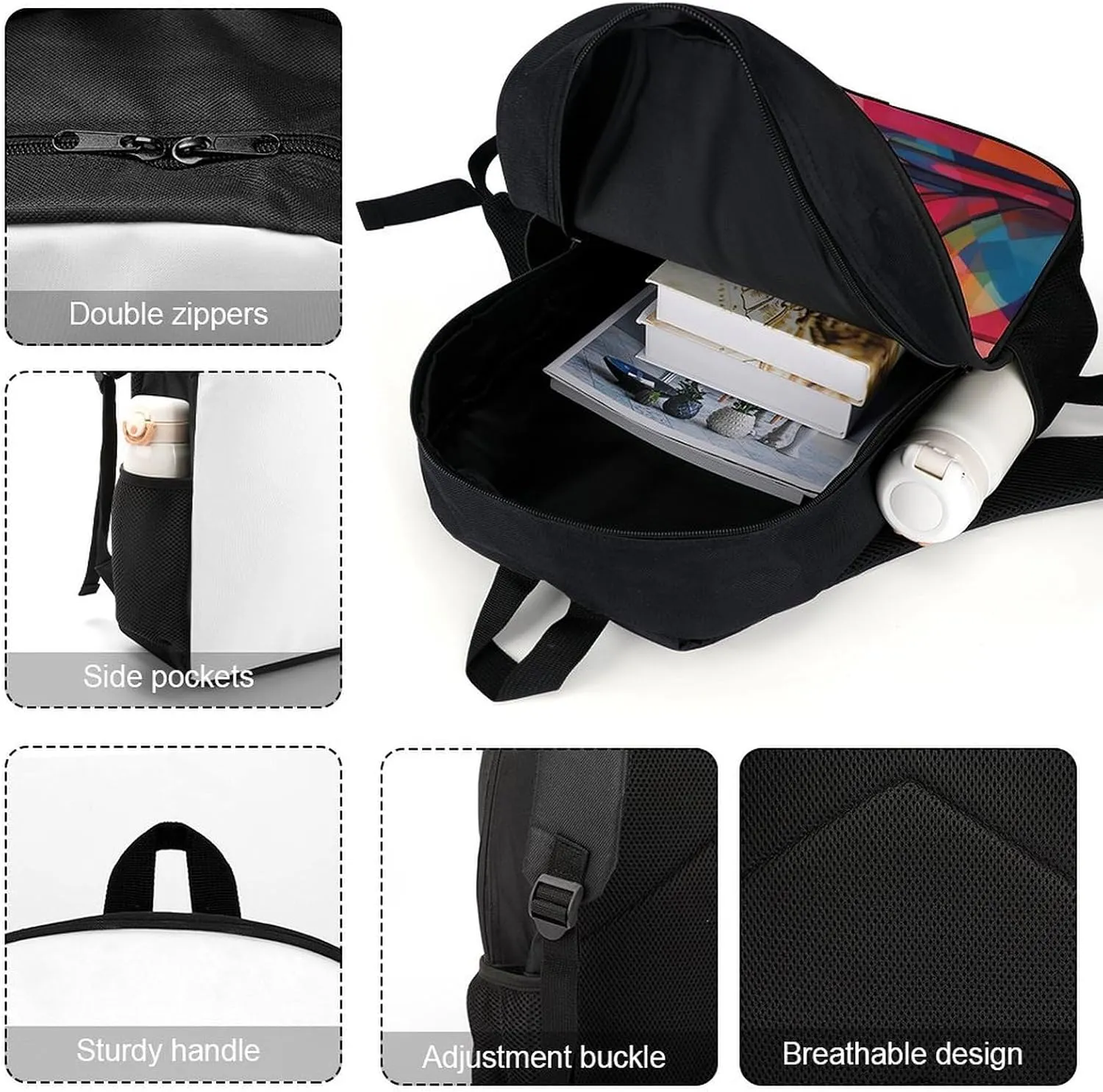 Travel Backpack for Men Women Daypack Mid Century Modern Art Cat Laptop Backpack Computer Bag Business Work Bag for Work