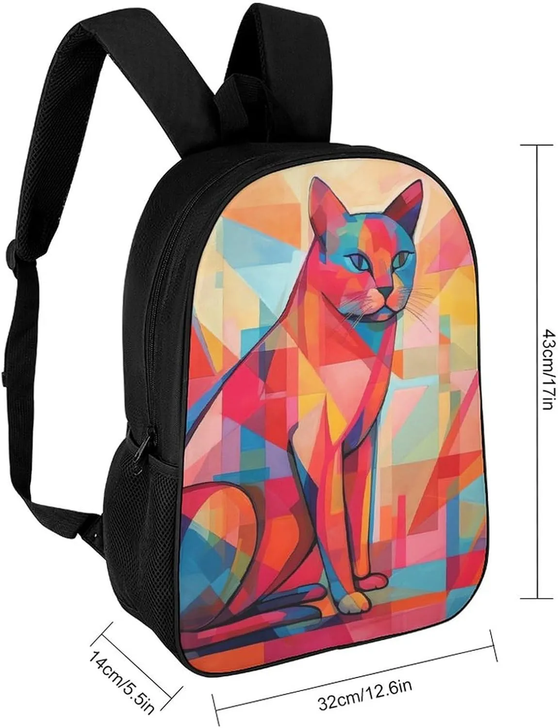 Travel Backpack for Men Women Daypack Mid Century Modern Art Cat Laptop Backpack Computer Bag Business Work Bag for Work