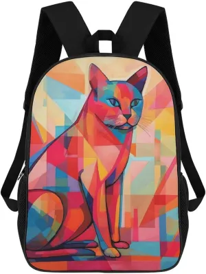 Travel Backpack for Men Women Daypack Mid Century Modern Art Cat Laptop Backpack Computer Bag Business Work Bag for Work