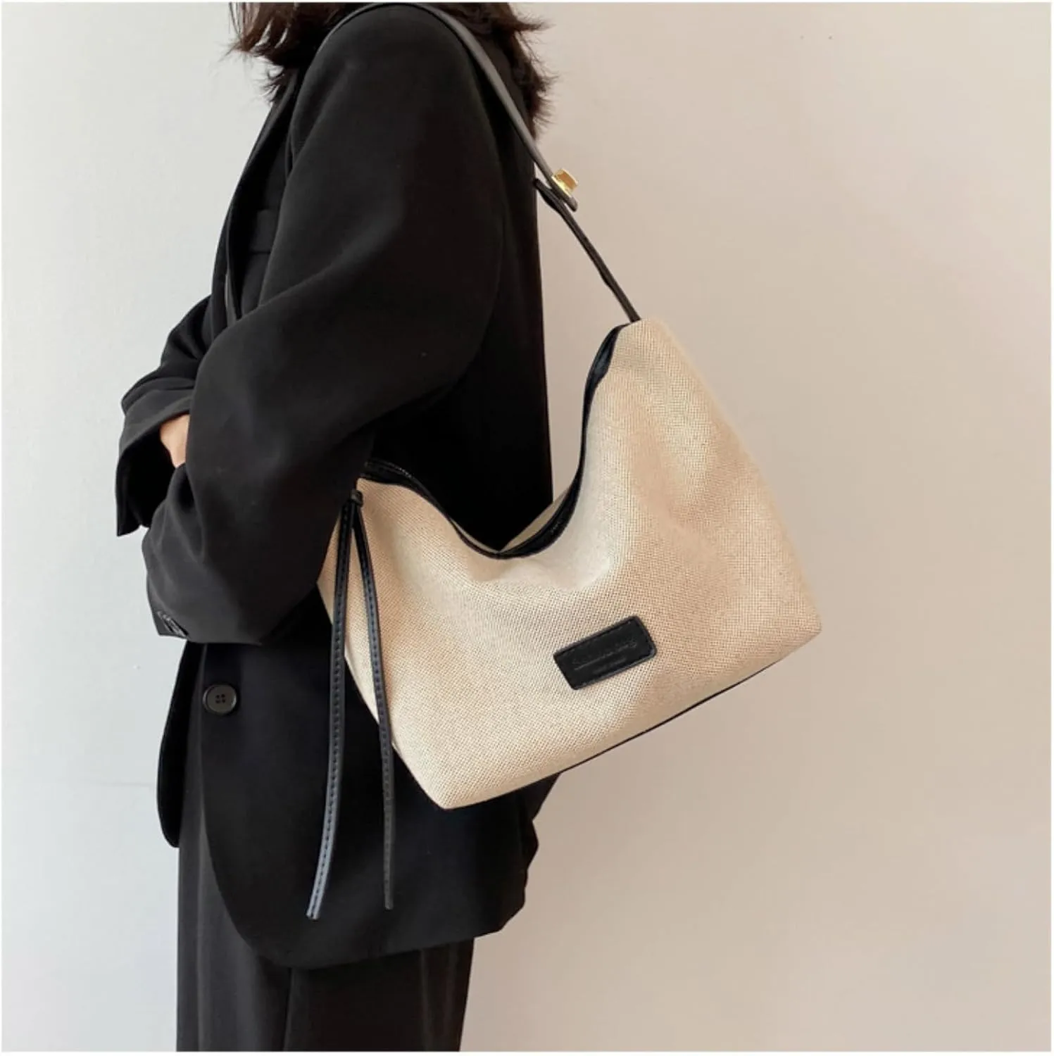 Trendy Women's Large Capacity Canvas Crossbody Bag with Adjustable Strap, Buckle & Zip Design,Festive Gifting