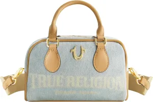 True Religion Satchel Bag, Women's Faux Leather Crossbody Purse with Adjustable Shoulder Strap