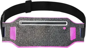 Ultra-thin Water Resistant Running Belt/Fannie Pack for Women and Men, Expandable Phone Belt to Hold Cell Phones, Cards, and Money. Ideal Waist Bag Waist Pack for Travel, Sports and Yoga (Pink)