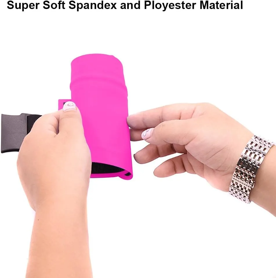 Ultra-thin Water Resistant Running Belt/Fannie Pack for Women and Men, Expandable Phone Belt to Hold Cell Phones, Cards, and Money. Ideal Waist Bag Waist Pack for Travel, Sports and Yoga (Pink)