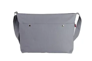 Unisex Canvas Messenger Bag with Multiple Pockets Top Zipper Closure Large Tote Bag for Women and Men Light Gray