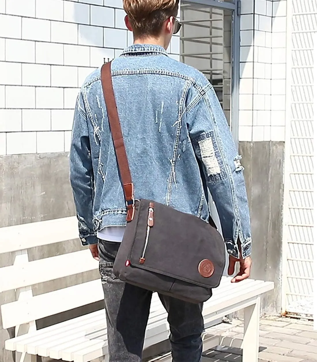 Unisex Shoulder Crossbody Bag Canvas Messenger Satchel Bag