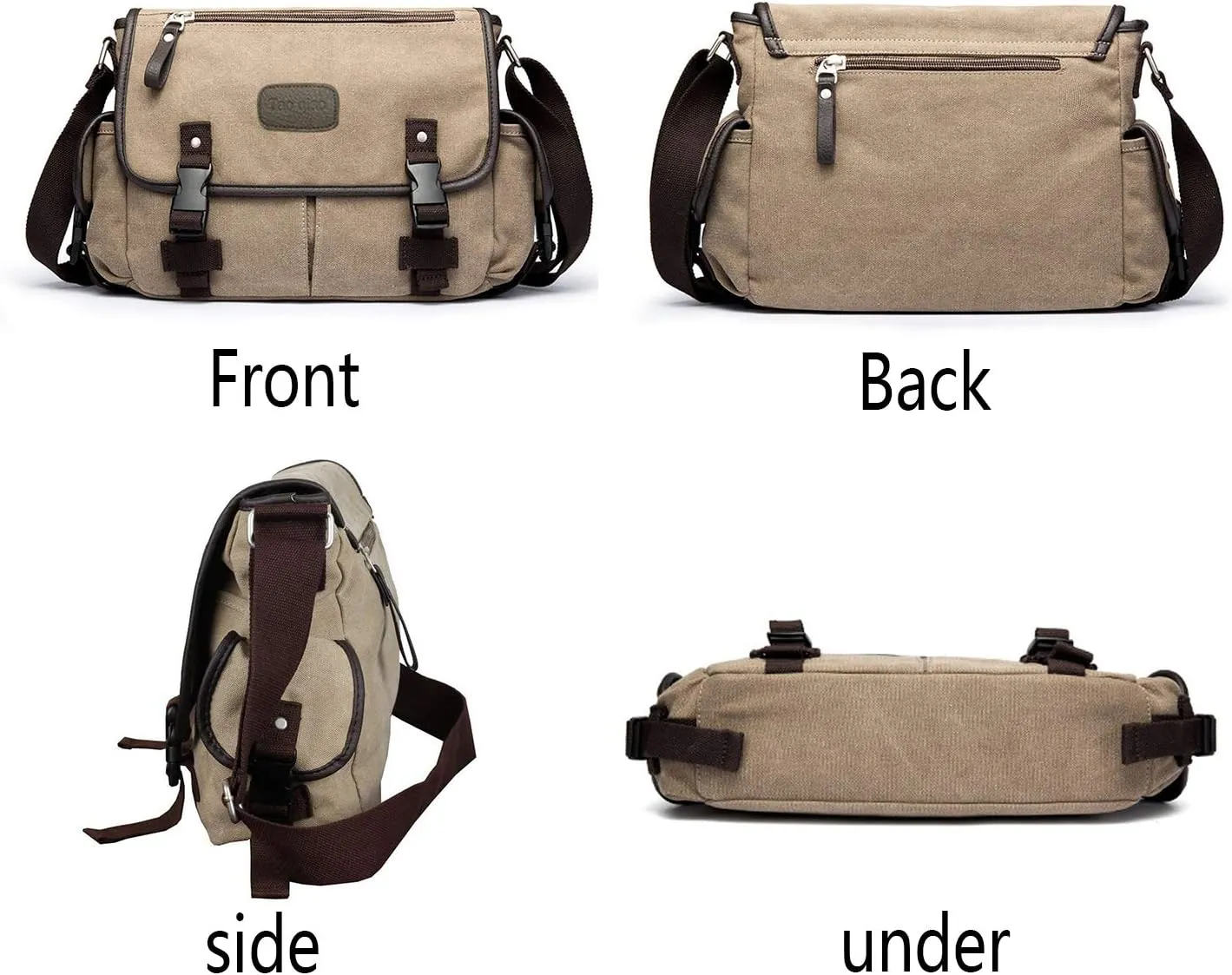 [Upgraded] Vintage Canvas Messenger Bag Large Book Laptop Shoulder Bag Women Men New